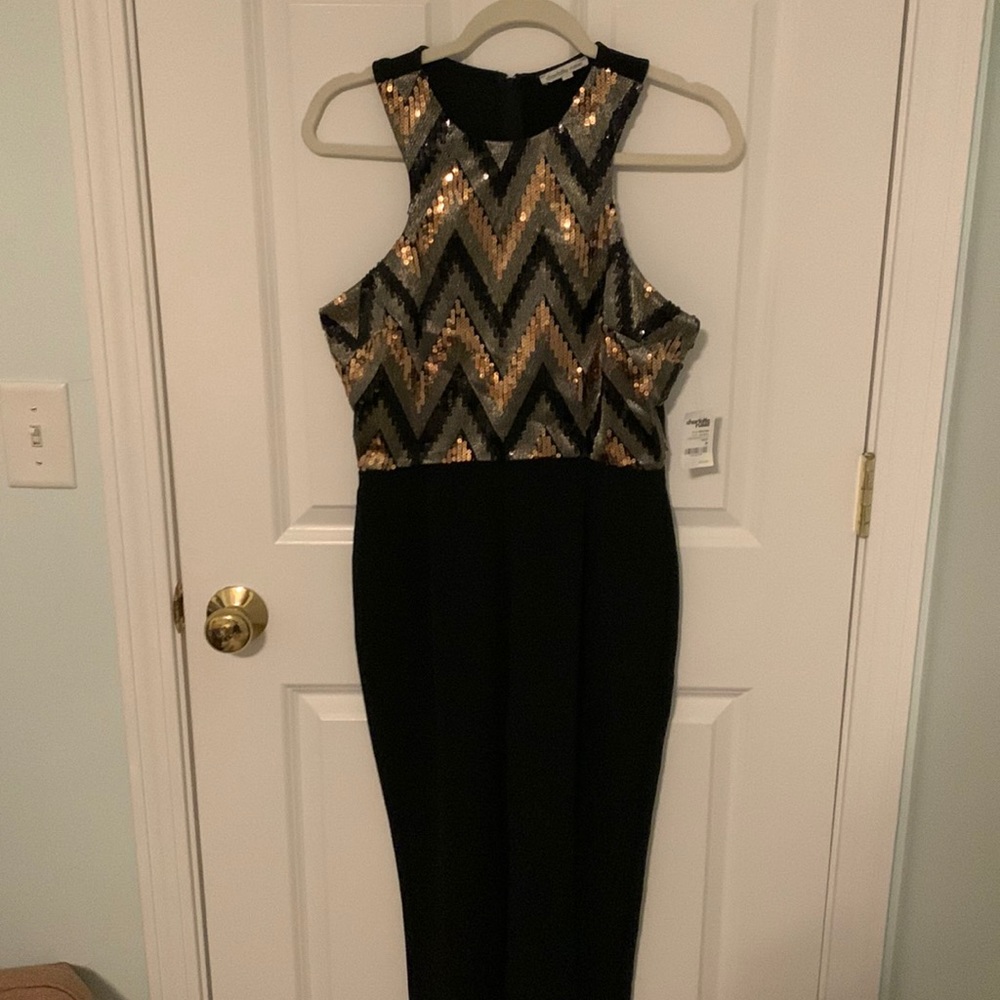 Black sequins jumpsuit
